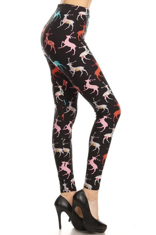 Leggings - Cerfs colorés (7243193483401)